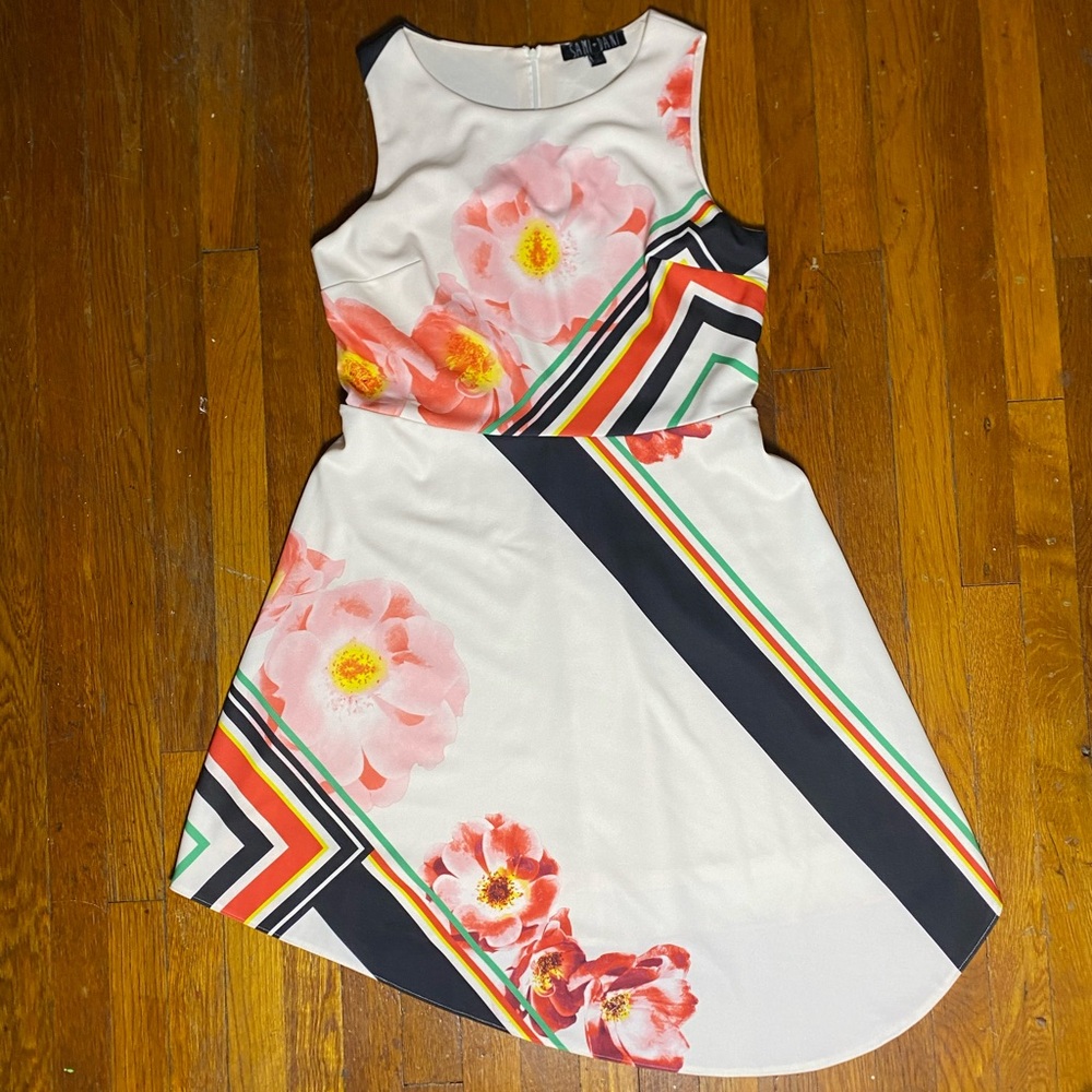 Sami & Dani Asymmetrical Floral block dress Size 12 wedding Summer Dress